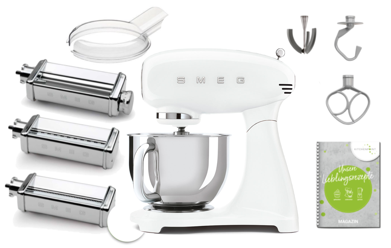 SMEG Küchenmaschine SMF03 Vollfarbe - Pasta Set Weiß SMEG Küchenmaschine SMF03 Vollfarbe - Pasta Set Weiß