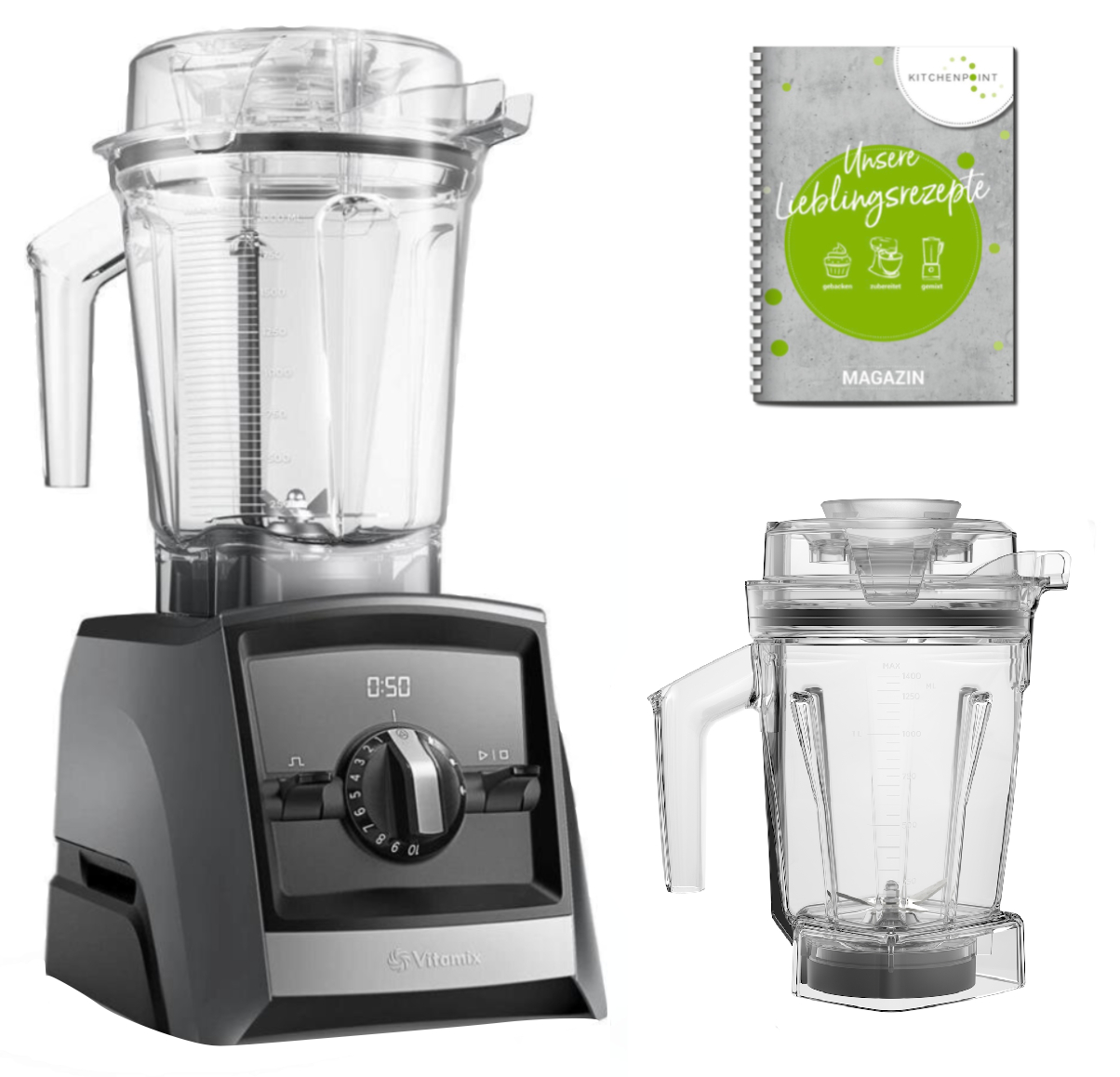 Vitamix ASCENT Mixer A2500i  Schiefer Grau - Set mit 1,4l Nass Behälter Vitamix ASCENT Mixer A2500i  Schiefer Grau - Set mit 1,4l Nass Behälter