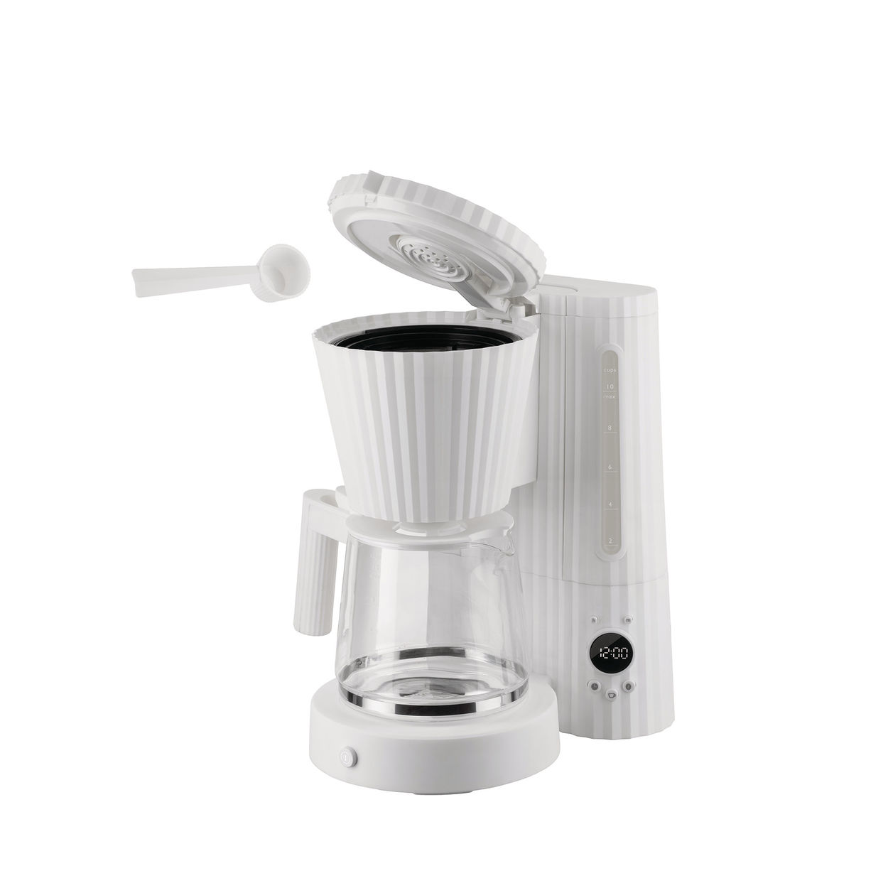 Alessi Plisse Kaffeemaschine - Milchquirl Set weiss