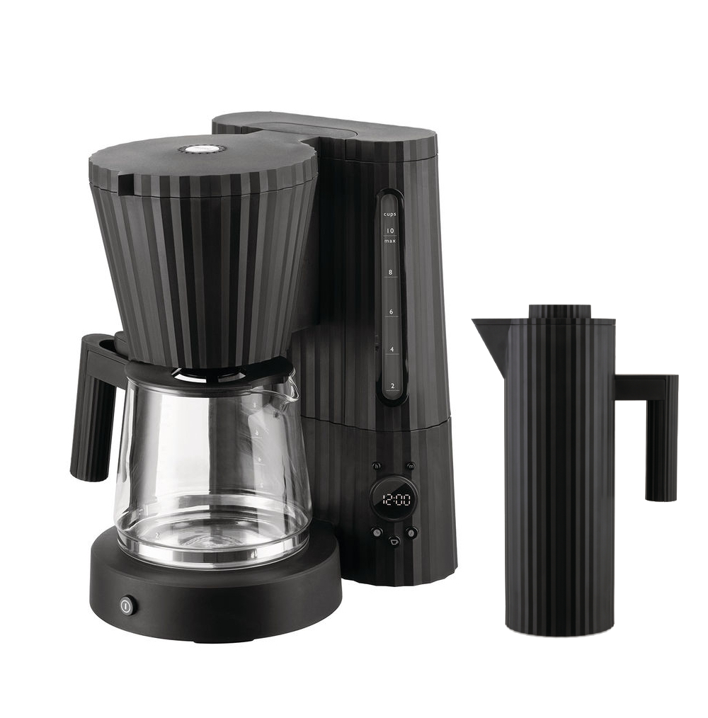 Alessi Plisse Kaffeemaschine - Isolierkannen Set schwarz