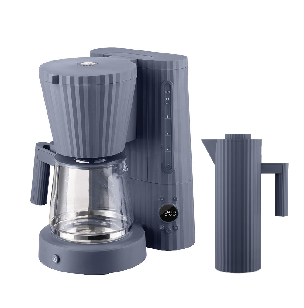 Alessi Plisse Kaffeemaschine - Isolierkannen Set Grau