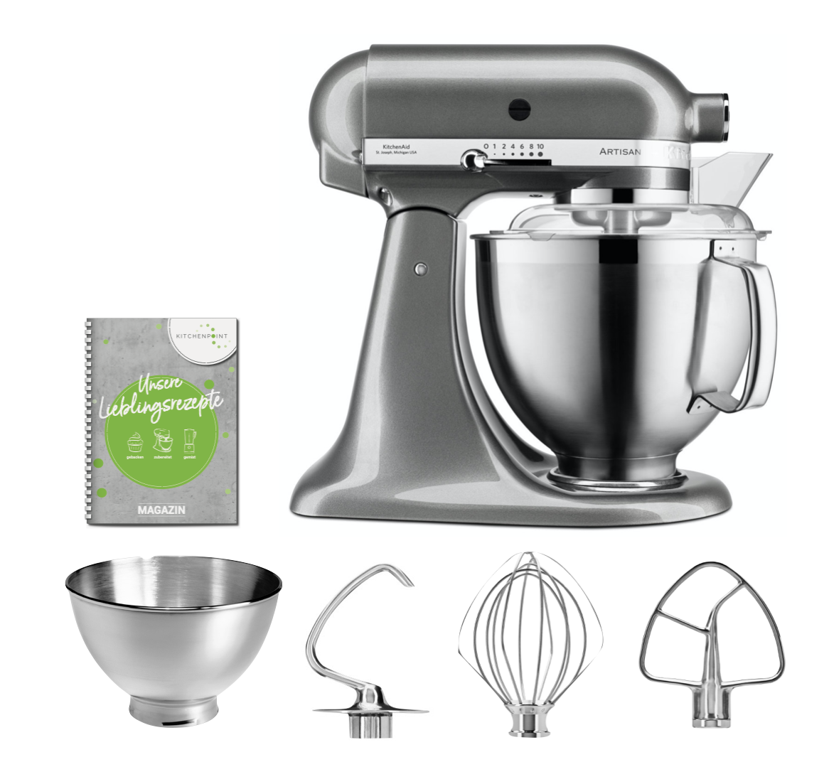 KitchenAid BLACK SALE Set - Medallion Silber Küchenmaschine 5KSM185