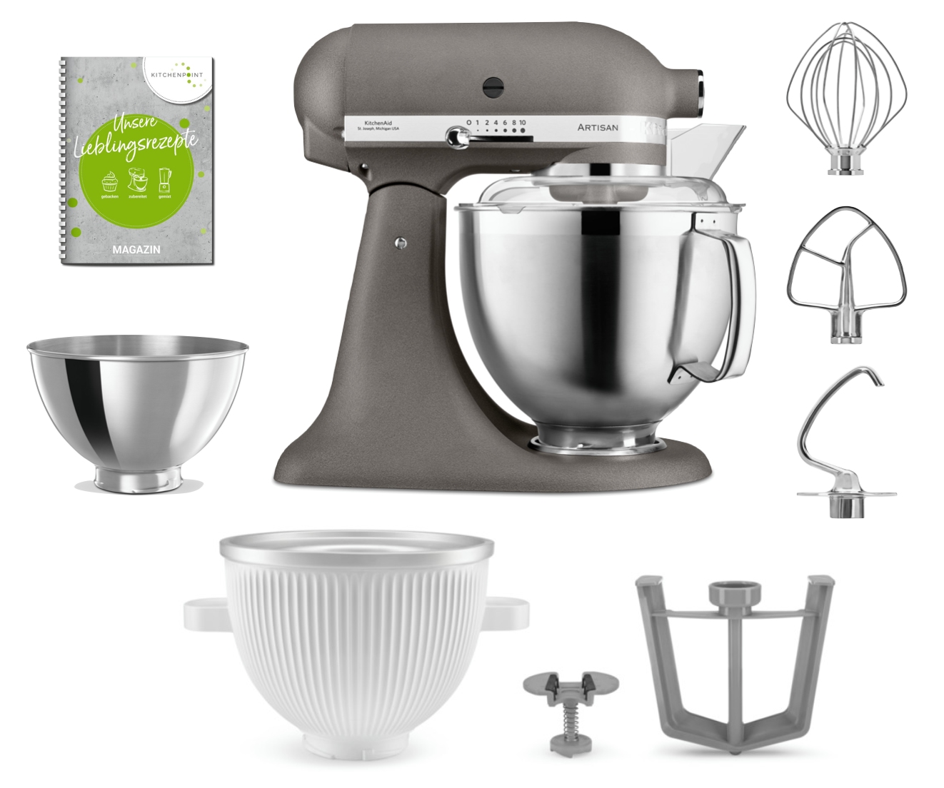 KitchenAid Küchenmaschine 185 Eis Set Grau