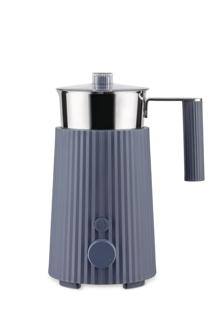 Alessi Plisse Kaffeemaschine - Milchaufschäumer Set Grau