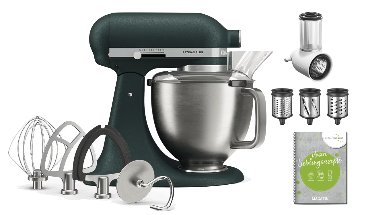KitchenAid Küchenmaschine Artisan Plus 4,7L PEBBLED PALM - Gemüse Set