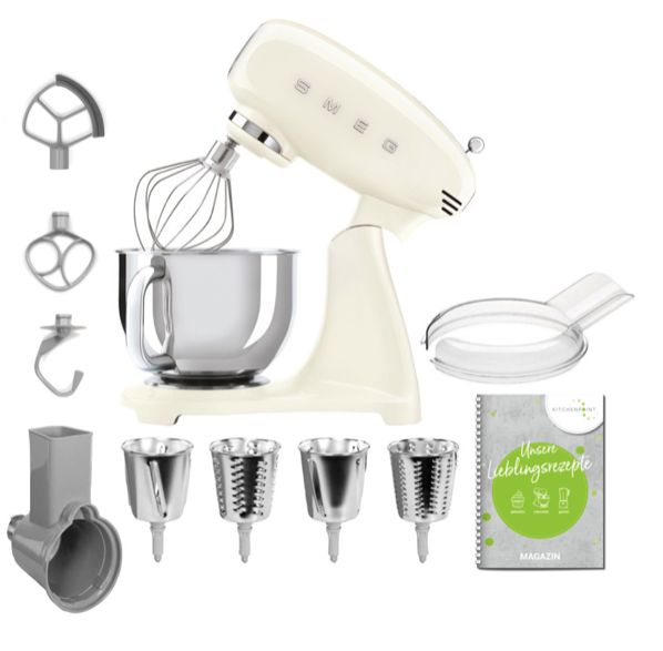 SMEG Küchenmaschine SMF05 Vollfarbe - Gemüse Set Creme