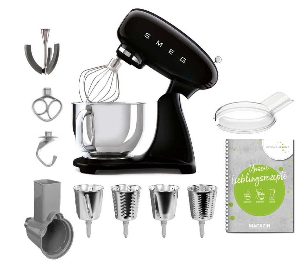 SMEG Küchenmaschine SMF03 Vollfarbe - Gemüse Set Schwarz SMEG Küchenmaschine SMF03 Vollfarbe - Gemüse Set Schwarz