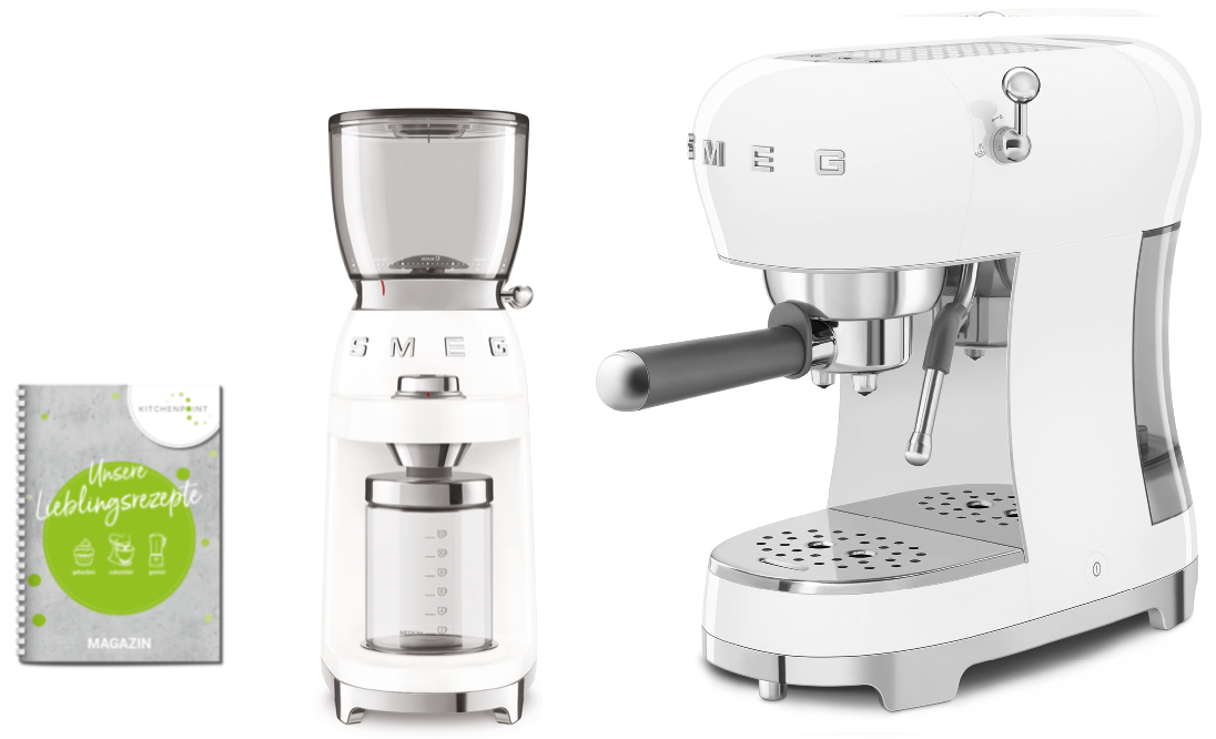 SMEG Espressomaschine Set weiss SMEG Espressomaschine Set weiss