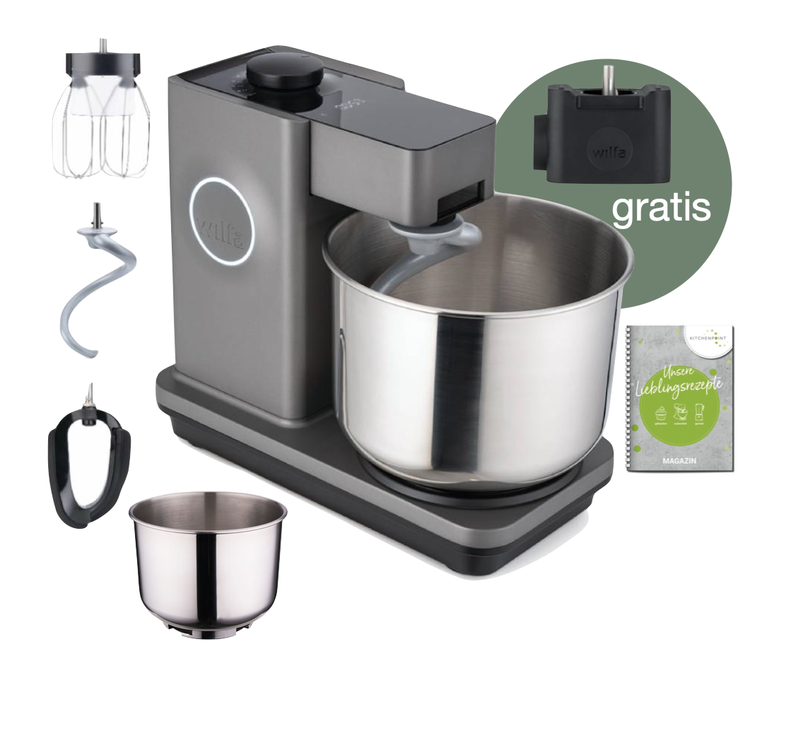 Wilfa Küchenmaschine Probaker Timer grau - Schüssel Set