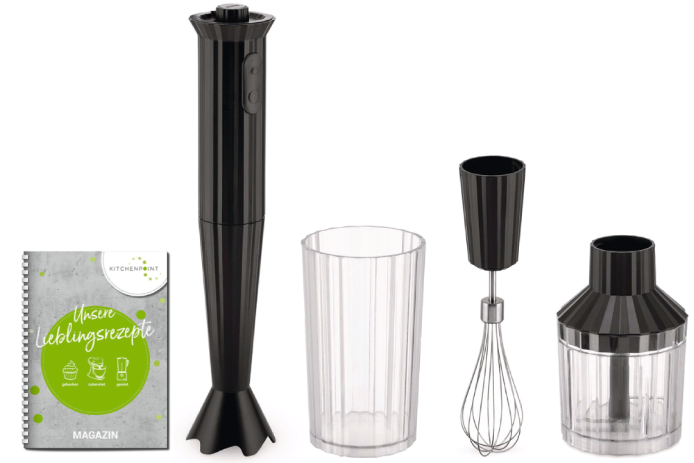 Alessi Plissé Stabmixer Set Schwarz