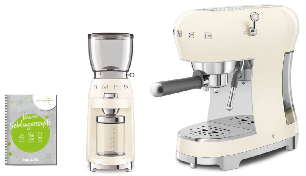 SMEG Espressomaschine Set Creme SMEG Espressomaschine Set Creme
