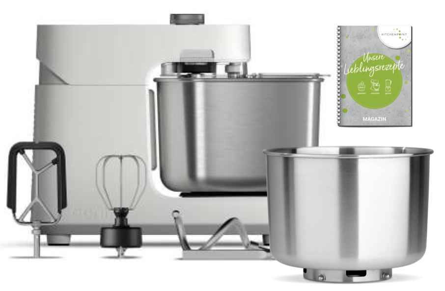 Ooni Halo Pro Spiralkneter Küchenmaschine Polar White - Schüssel Set