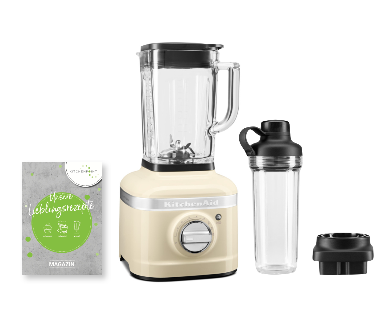 KitchenAid Blender K400 ToGo Mixbecher Set Creme