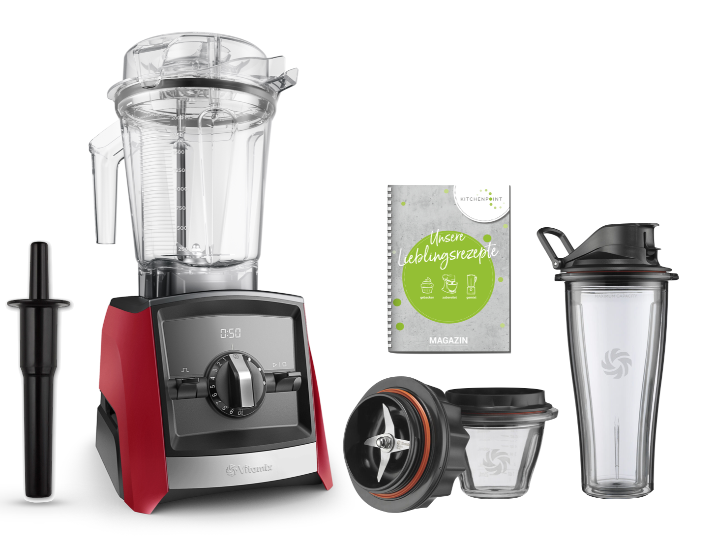 Vitamix ASCENT Mixer A2500i Starter Set - Rot