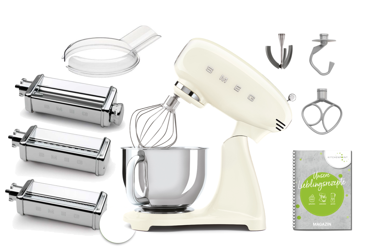 SMEG Küchenmaschine SMF03 Vollfarbe - Pasta Set Creme SMEG Küchenmaschine SMF03 Vollfarbe - Pasta Set Creme
