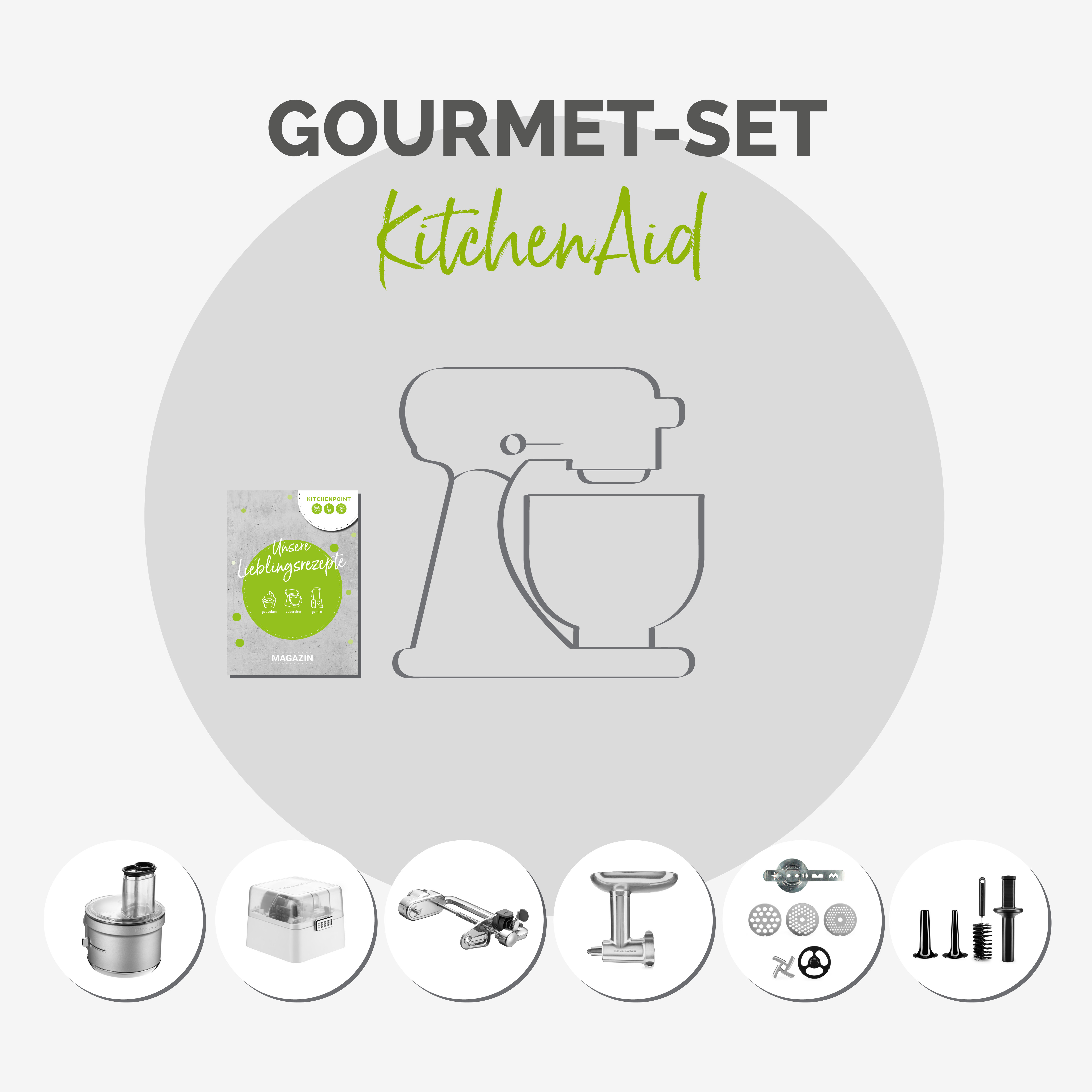 KitchenAid Küchenmaschine 185 Gourmet Set Feather Pink