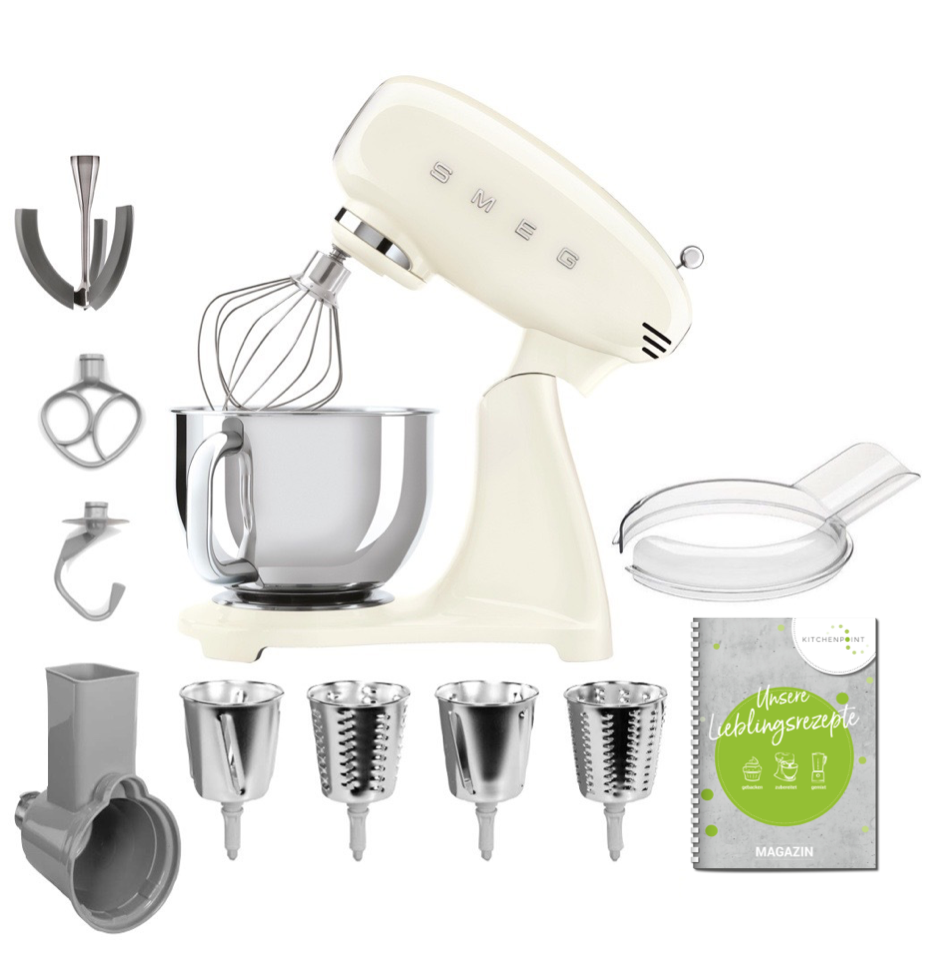 SMEG Küchenmaschine SMF05 Vollfarbe - Gemüse Set Creme