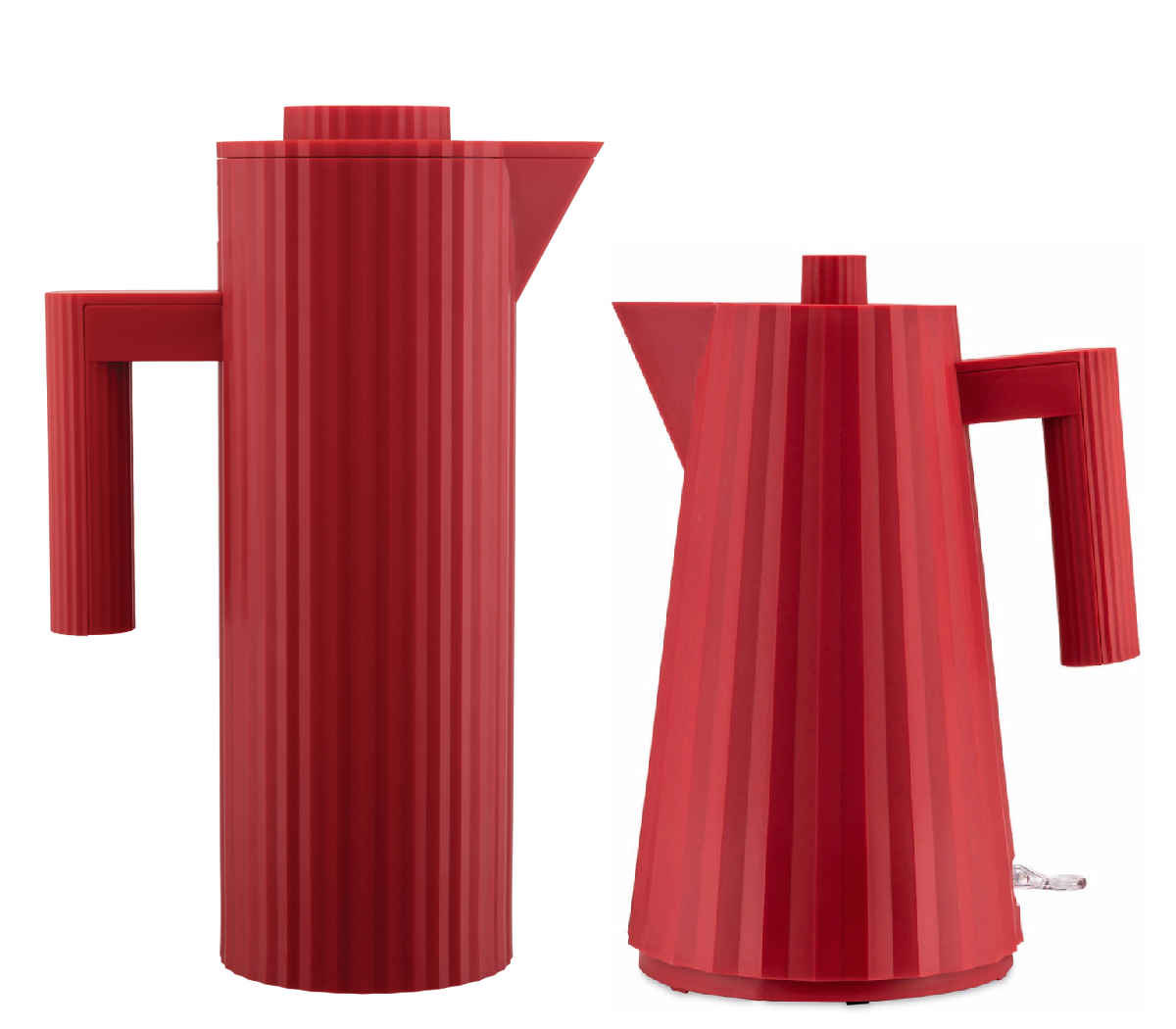 Alessi Plisse Wasserkocher 1,7L - Thermoskannen - Set Rot