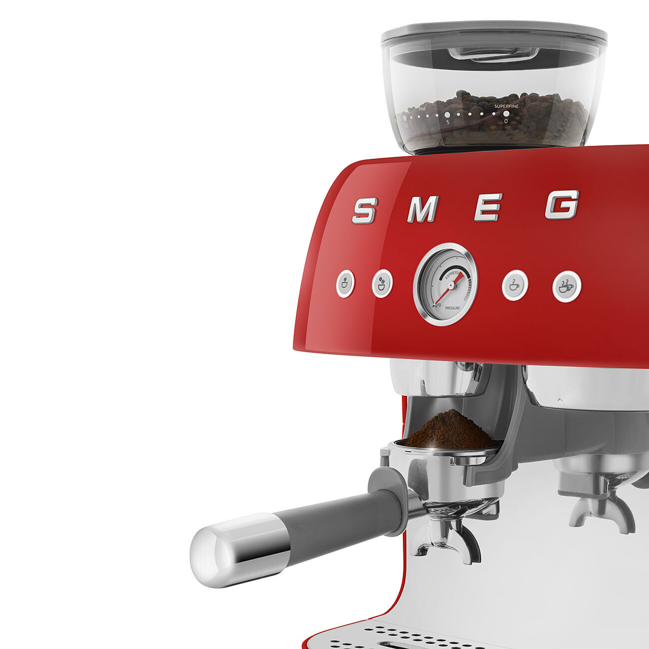 SMEG Espressomaschine mit integrierter Kaffeemühle Rot SMEG Espressomaschine mit integrierter Kaffeemühle Rot