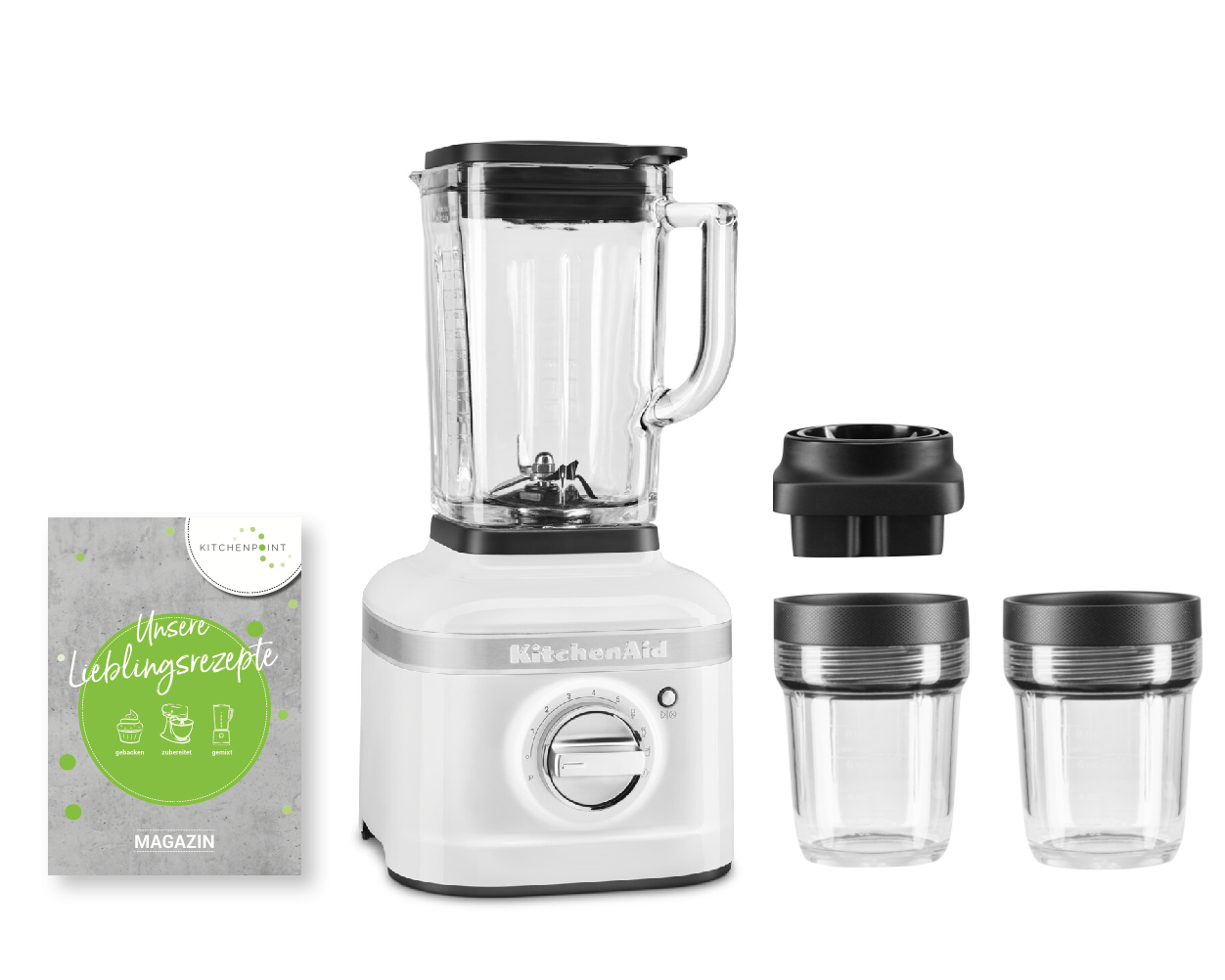 KitchenAid Mixbehälter Set Weiß - K400 Blender