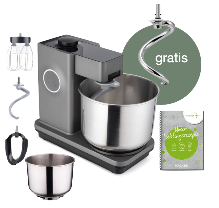 Wilfa Küchenmaschine Probaker  grau - Schüssel Set