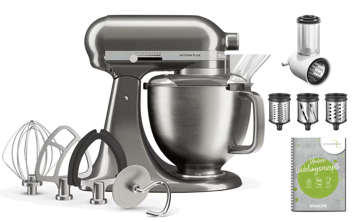 KitchenAid Küchenmaschine Artisan Plus 4,7L MEDAILLON SILBER - Gemüse Set