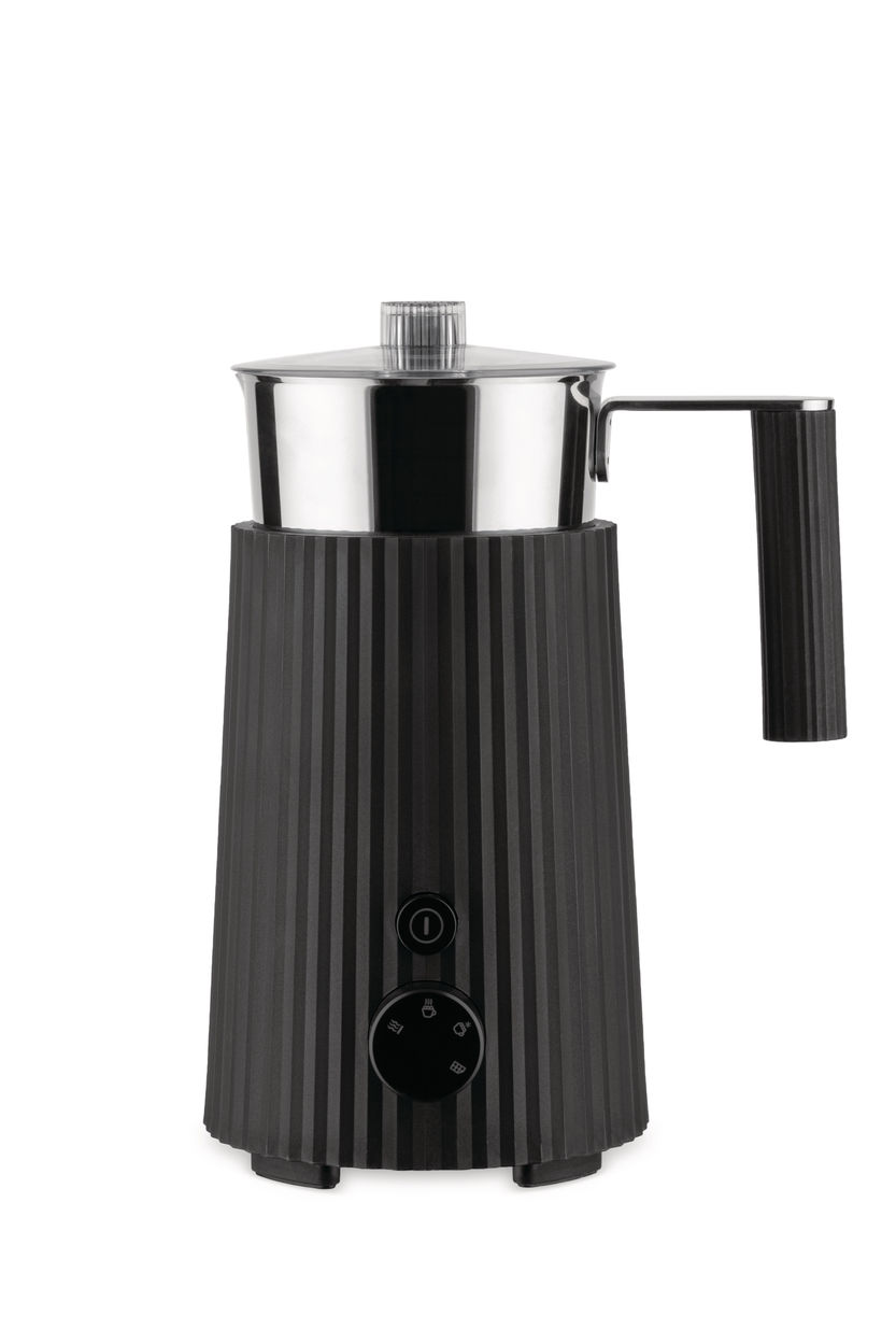 Alessi Plisse Kaffeemaschine - Milchaufschäumer Set Schwarz