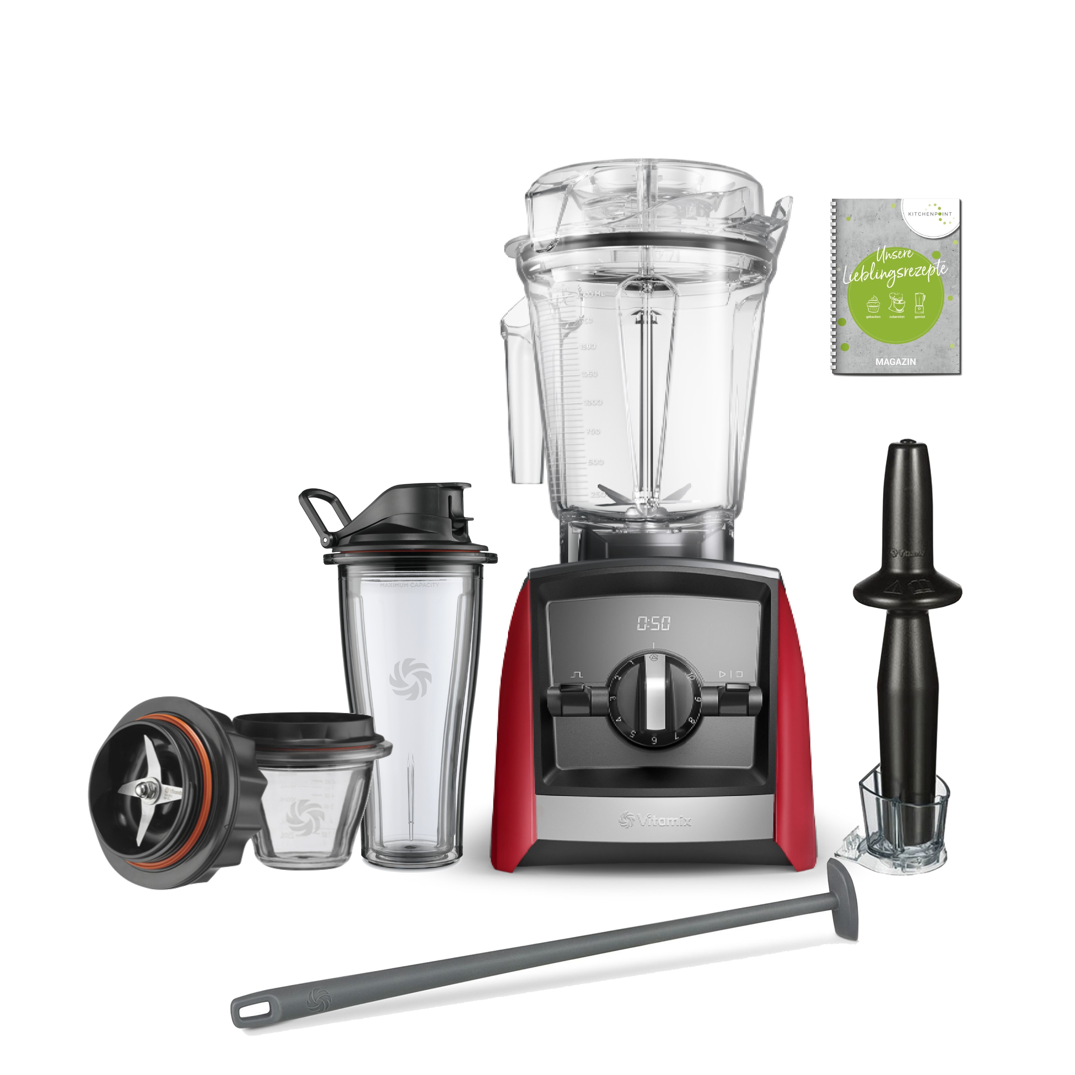 Vitamix ASCENT Mixer A2300i Jubiläums Set inkl. Starter Paket - Rot