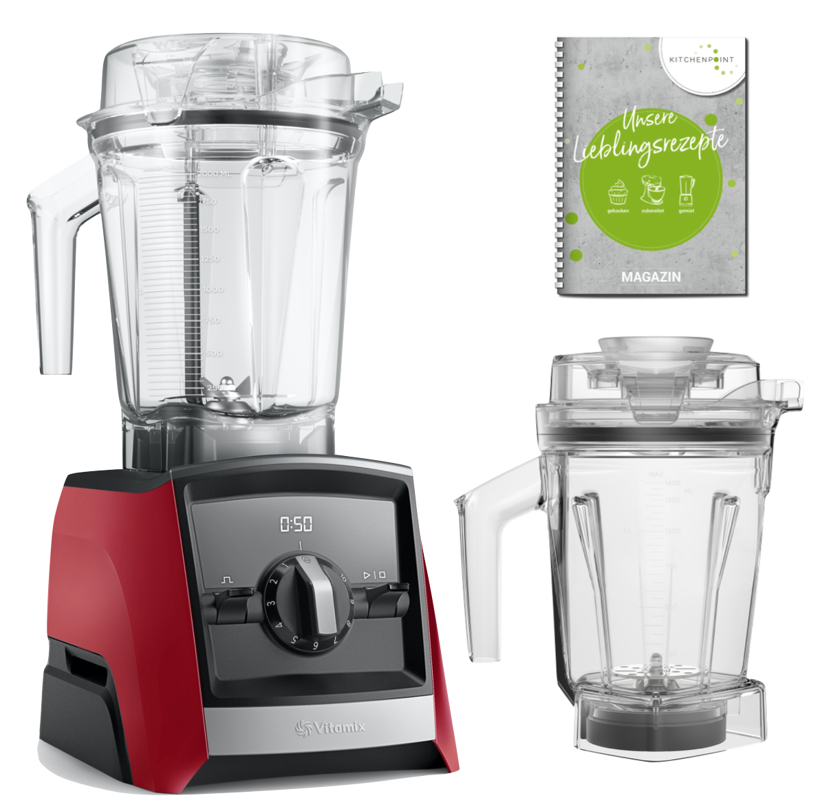 Vitamix ASCENT Mixer A2300i Aer Disc Behälter Set - Rot  Vitamix ASCENT Mixer A2300i Aer Disc Behälter Set - Rot