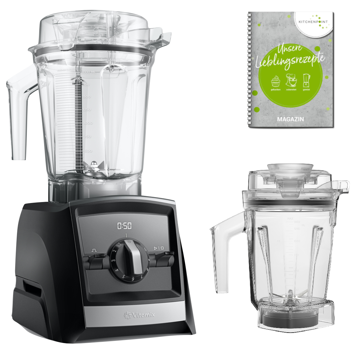 Vitamix Ascent A2300i Schwarz - Set mit 1,4l Nass Behälter Vitamix Ascent A2300i Schwarz - Set mit 1,4l Nass Behälter