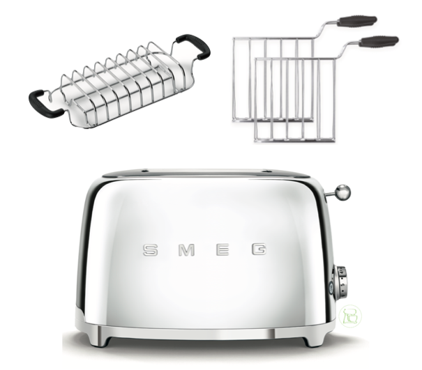 SMEG Toaster TSF01 Chrom Komplett Set