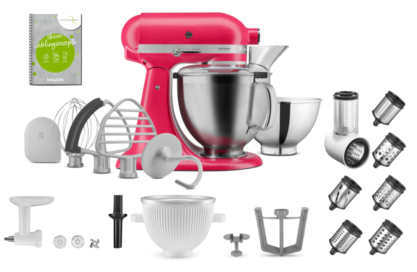 KitchenAid Küchenmaschine 195 Hibiscus - Mega Set