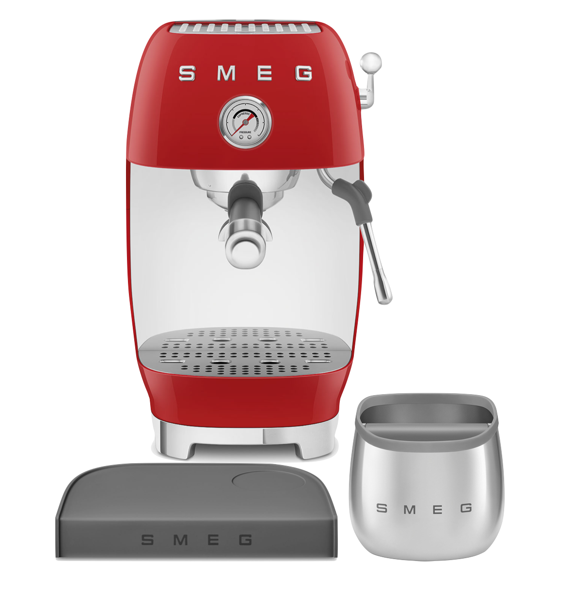 Smeg Manuelle Espressomaschine mit Cold Brew-Funktion Rot - Black Week Set