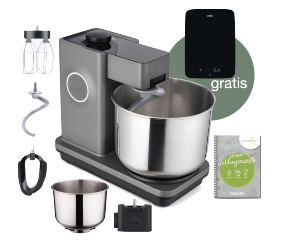 Wilfa Küchenmaschine Probaker grau - Schüssel Set inkl. Adapter
