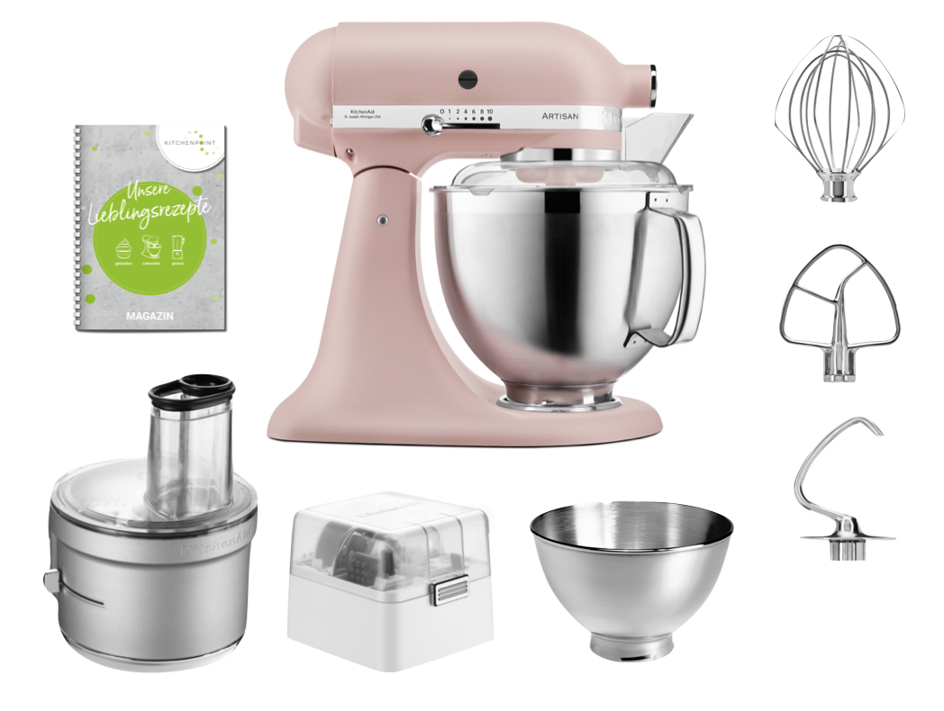 KitchenAid Küchenmaschine 185 Foodprocessor Set Feather Pink