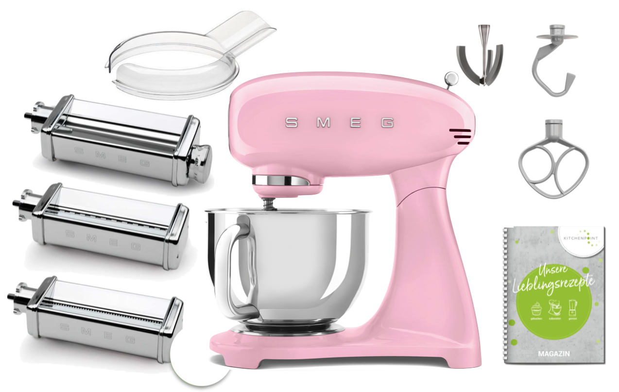 SMEG Küchenmaschine SMF03 Vollfarbe - Pasta Set Cadillac Pink SMEG Küchenmaschine SMF03 Vollfarbe - Pasta Set Cadillac Pink