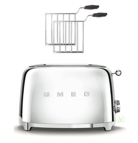 SMEG Toaster TSF01 Chrom inkl. Sandwichzange