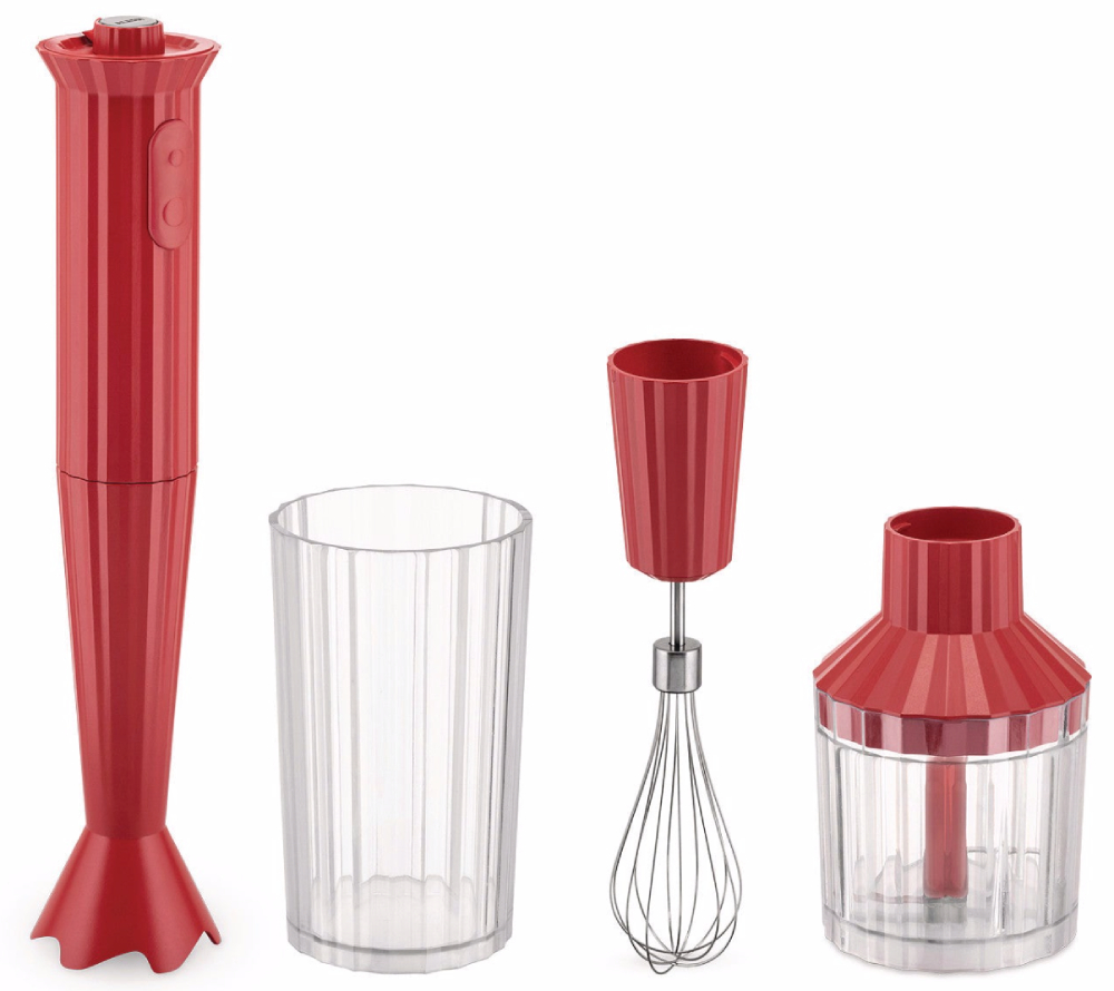 Alessi Plissé Stabmixer Set Rot Alessi Plissé Stabmixer Set Rot