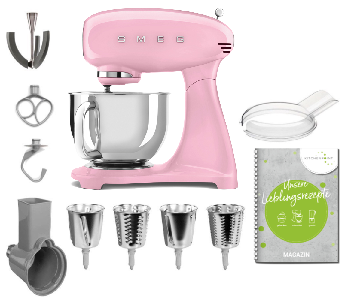 SMEG Küchenmaschine SMF03 Vollfarbe - Gemüse Set Cadillac Pink SMEG Küchenmaschine SMF03 Vollfarbe - Gemüse Set Cadillac Pink