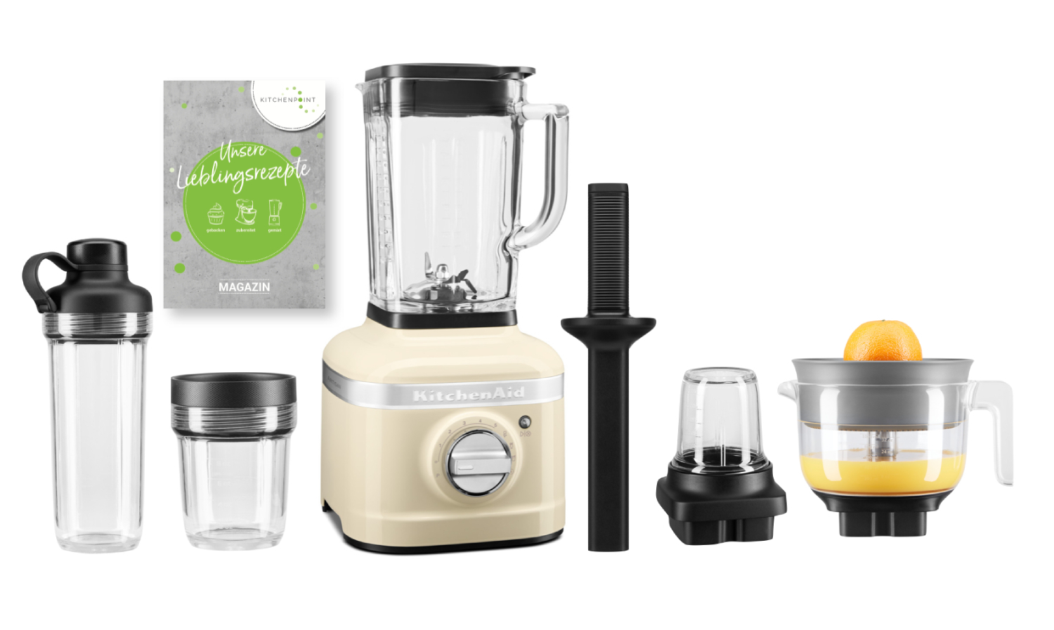 KitchenAid Blender K400 Komplett Set Creme