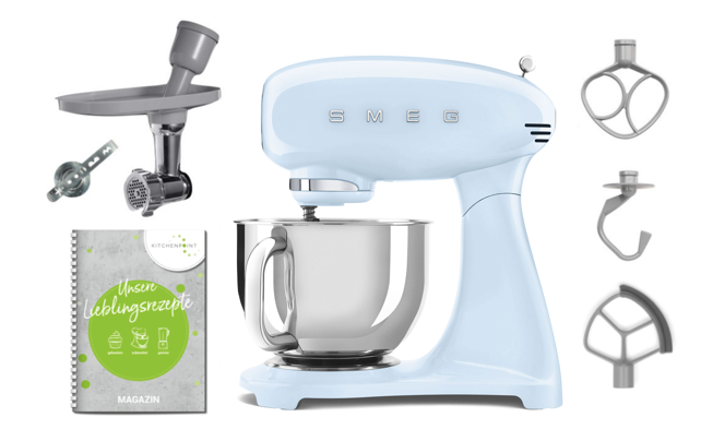 SMEG Küchenmaschine SMF05 Vollfarbe - Back Set Pastellblau