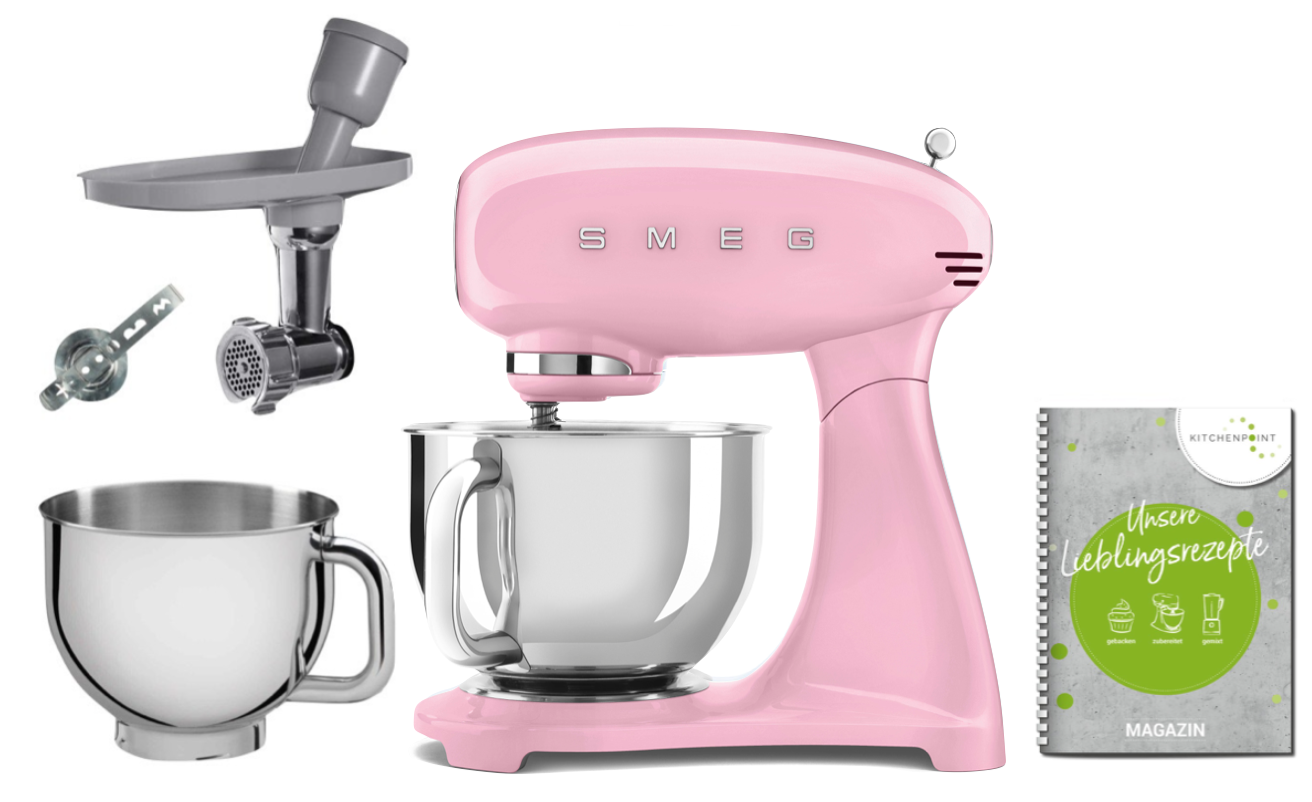 SMEG Küchenmaschine SMF05 Vollfarbe - Back Mega Set Schwarz