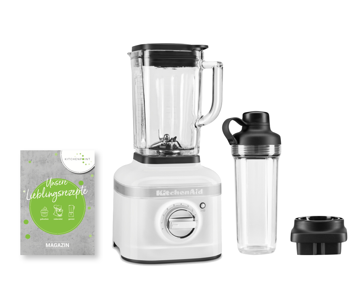 KitchenAid ToGo Mixbecher Set Weiß - K400 Blender 