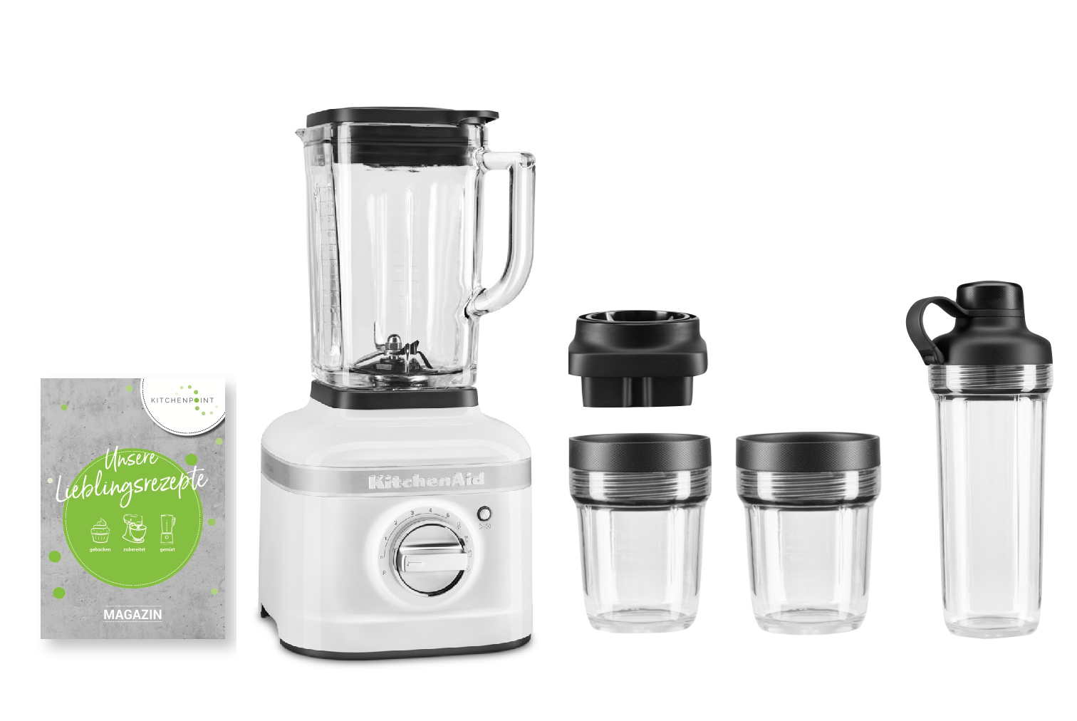 KitchenAid K400 Blender Smoothie Set Weiß KitchenAid K400 Blender Smoothie Set Weiß