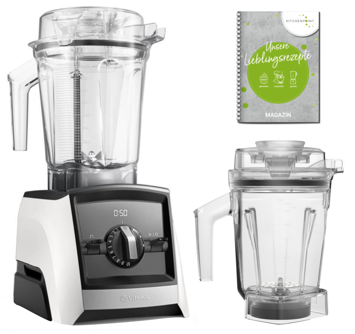 Vitamix ASCENT Mixer A2500i Aer Disc Behälter Set - Weiß 