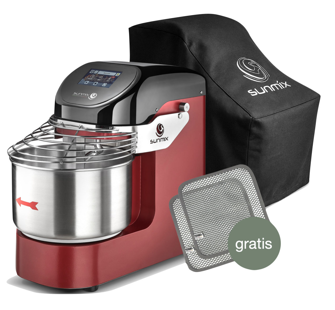 Sunmix EVO Line 6 Spiralkneter Rubinrot - Set inkl. Abdeckhaube