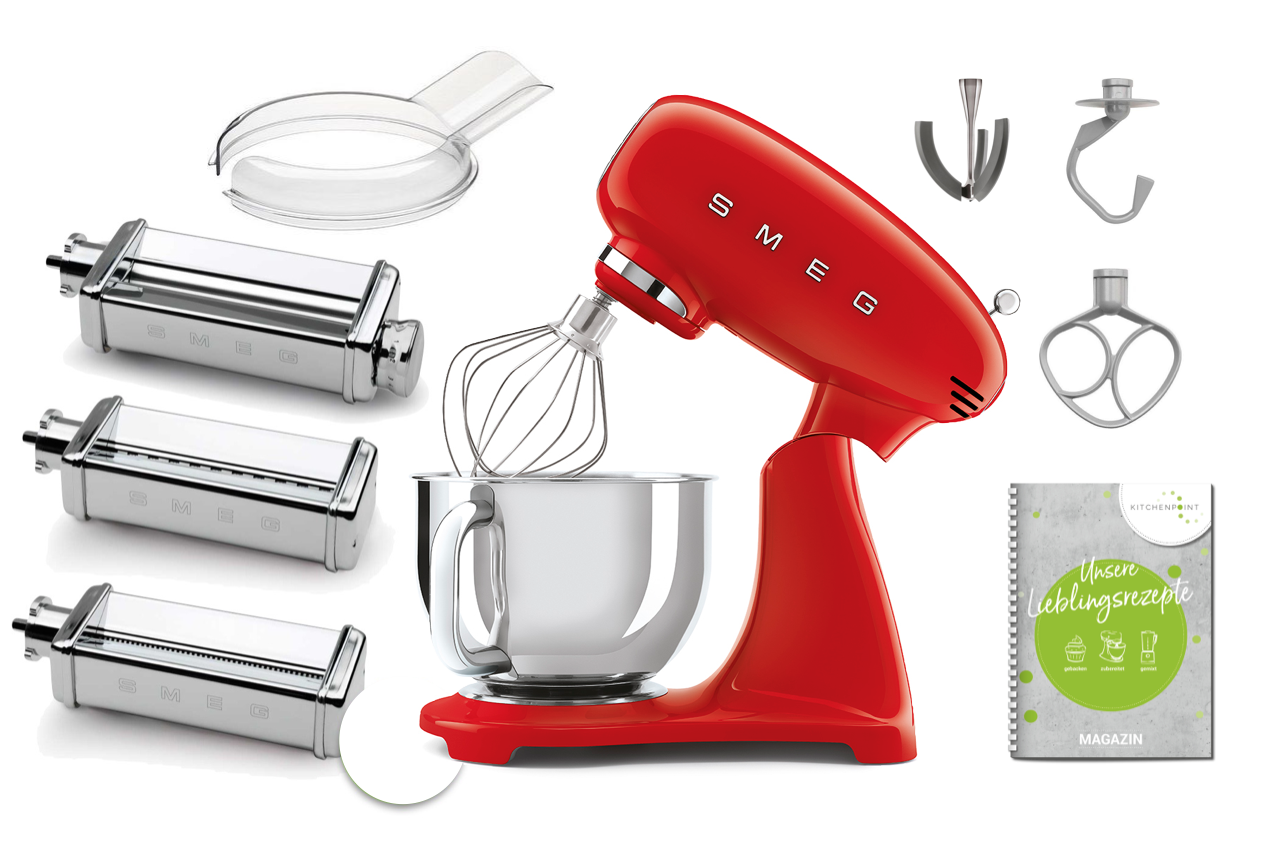 SMEG Küchenmaschine SMF03 Vollfarbe - Pasta Set Rot SMEG Küchenmaschine SMF03 Vollfarbe - Pasta Set Rot