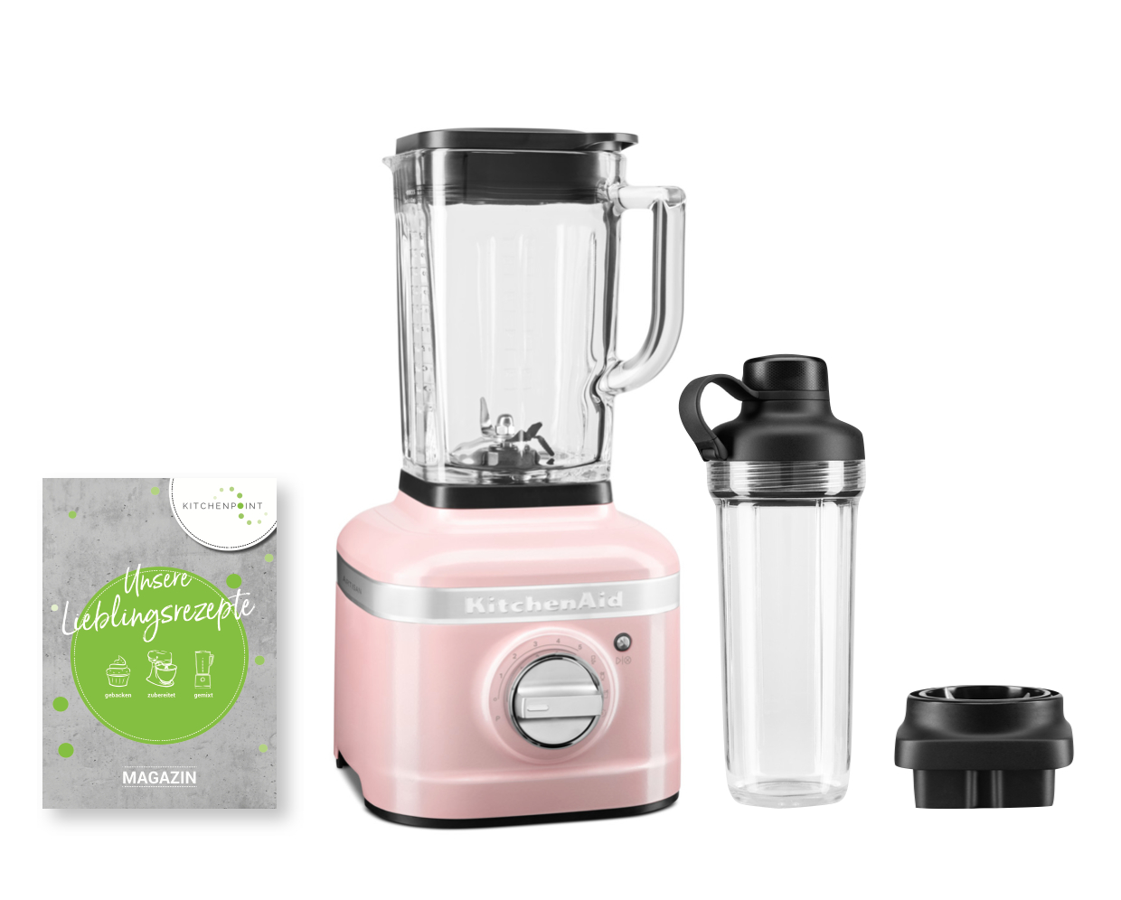 KitchenAid Blender K400 ToGo Mixbecher Set Seidenpink