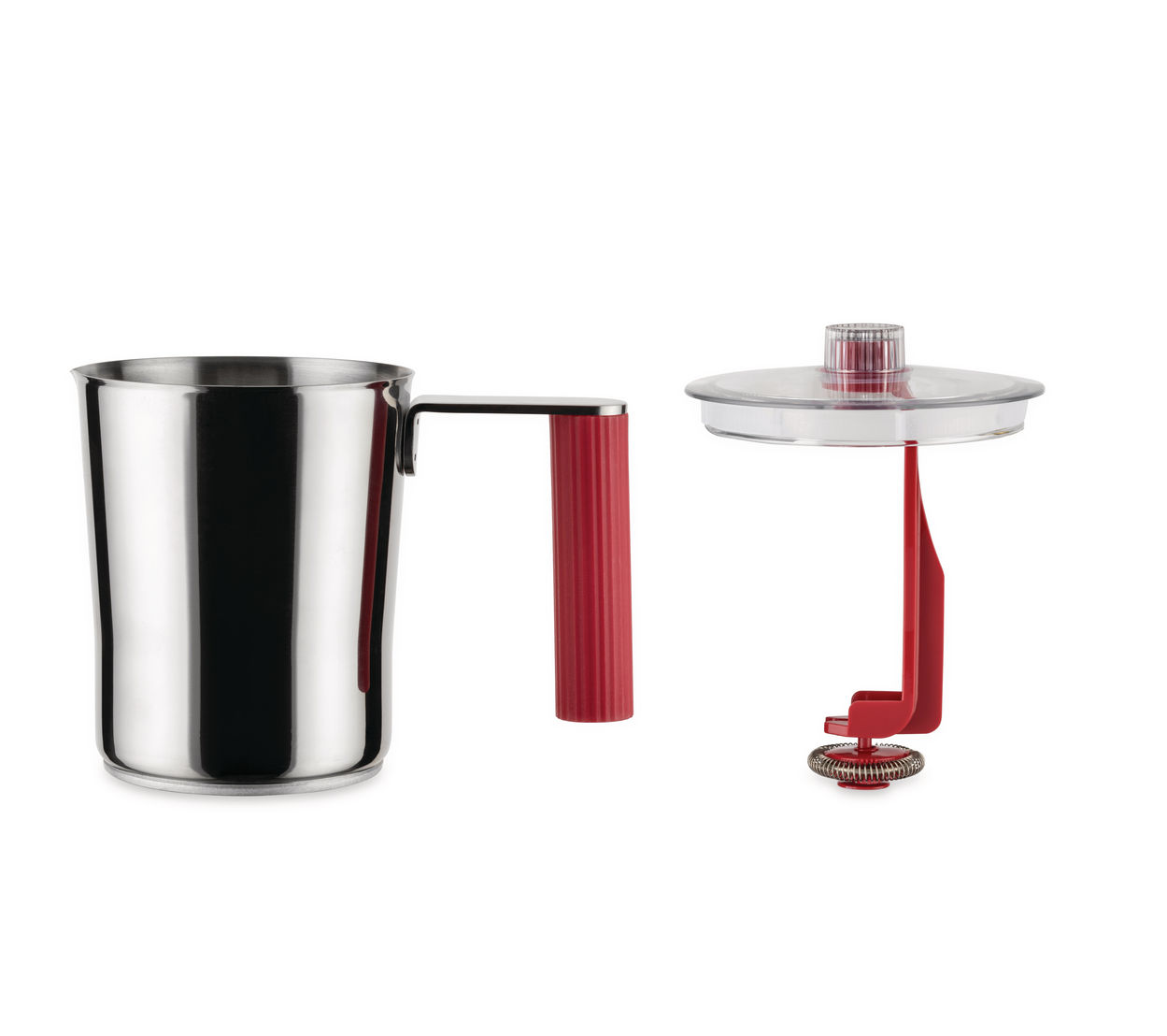 Alessi Plisse Milchaufschäumer rot