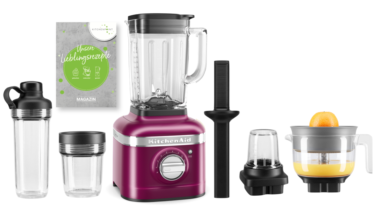 KitchenAid Komplett Set Beetroot - Rote Beete - K400 Blender